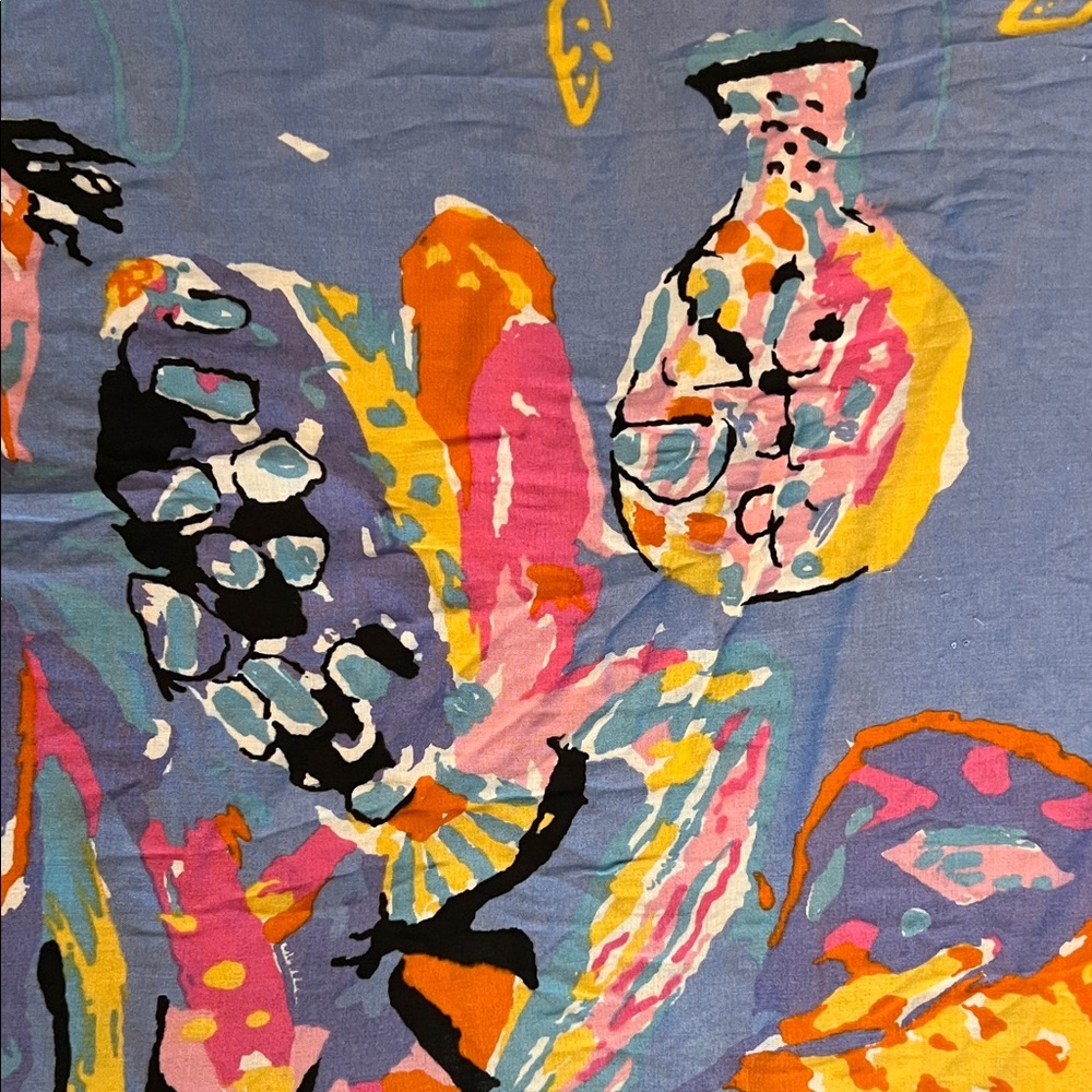 Ken Done rare Colorful Fish Print Scarf XL made in Australia by Done - Picture 9 of 9